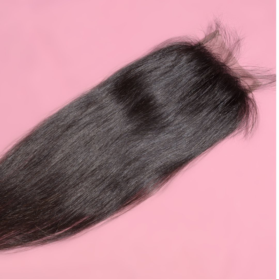 Raw CambodianSilky Straight Closure 5x5 - GLOSSYFINDS