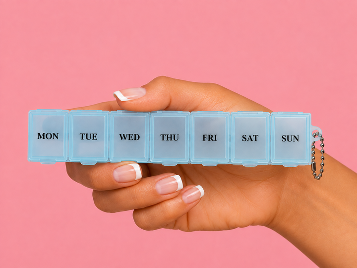 7-Day Weekly Pill Organizer | Portable Medicine &amp; Vitamin Storage Case