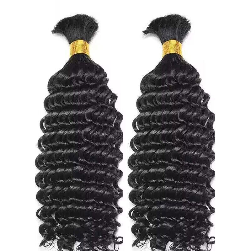 Deep Wave Bulk Hair Extensions for Boho Knotless Braiding - GLOSSYFINDS