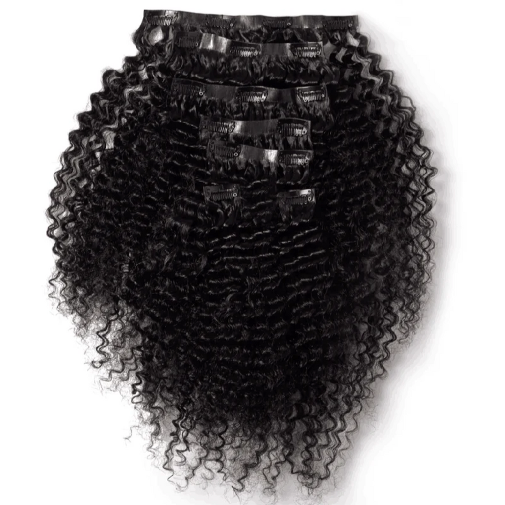Virgin Human Hair Le Kinky Curly Clip In Extensions (7pc) - Glossyfinds