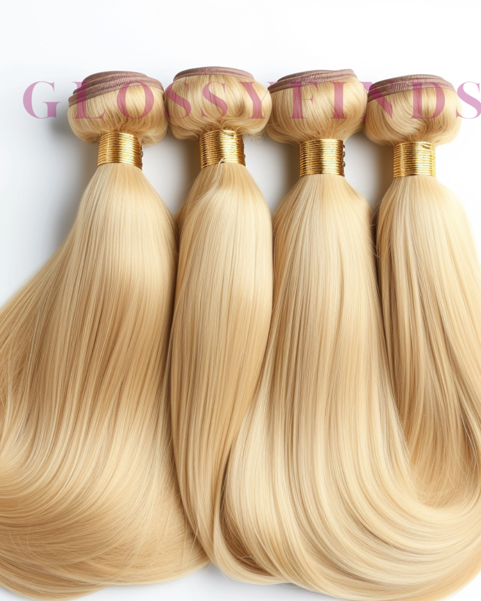 Raw Cambodian Silky Straight Blonde Hair Extensions - GLOSSYFINDS