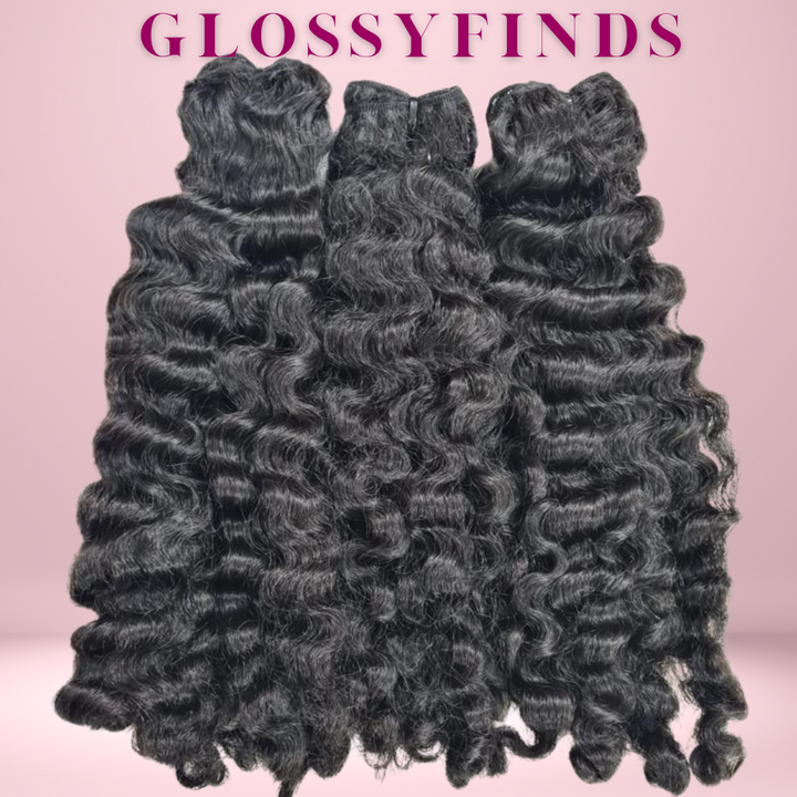 Raw Cambodian Burmese Curly Hair Extensions - GLOSSYFINDS